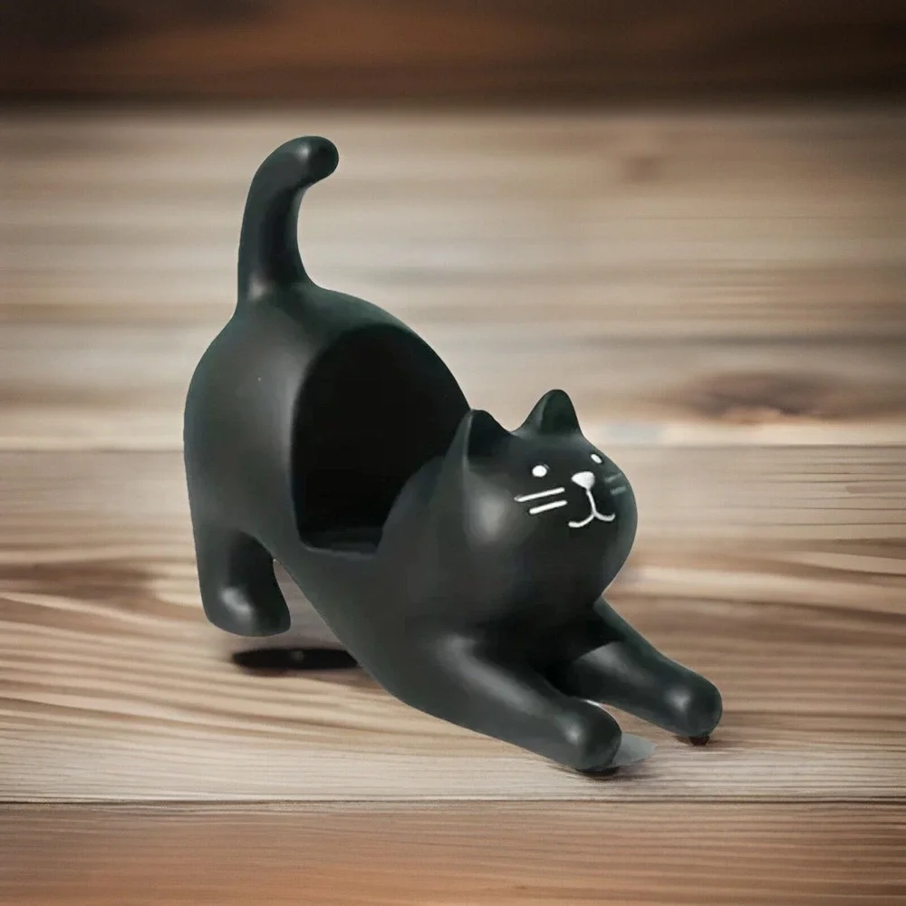 Black Cat Cellphone Phone Holder Stretching‎ Cat New